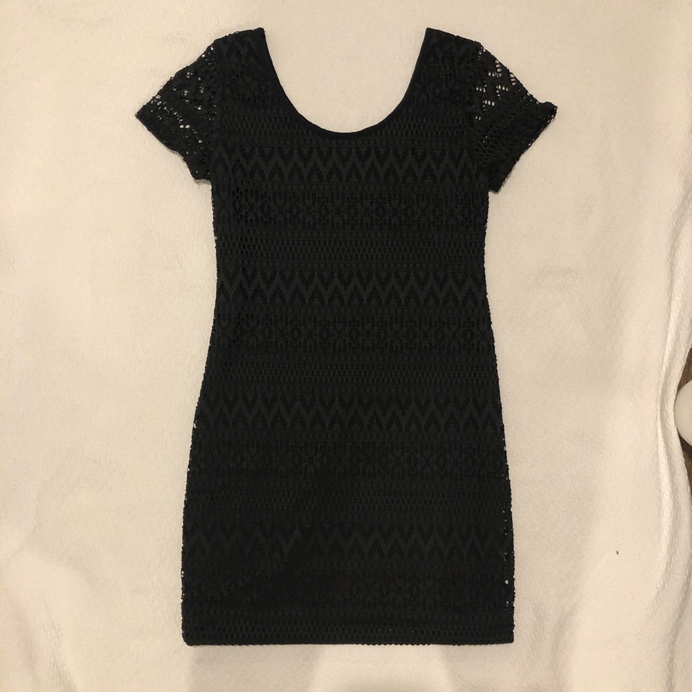 Black textured dress